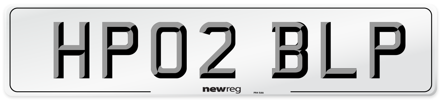 HP02 BLP Number Plate from New Reg